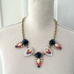 J.Crew Statement Bib Orange White Blue Stone Crystal Ornate Fancy Necklace Photo 7