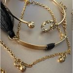 Boutique NEW Boho Bracelet Set - Gold Tone Chains, Tassel, Rhinestone Accents, Adjustable Photo 8