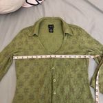 INC Y2k Vintage  Green Button Down Blouse with Floral Lace Size Small Photo 9