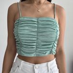 Love j Mint blue ruched cami crop top Photo 1