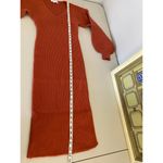 Petal and Pup Rust Orange Ribbed Balloon Sleeves Caledonia Sweater Midi Dress XS Photo 5