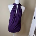 Michael Stars Deep Purple Cross Wrap Neck Sleeveless Knit Top One Size Photo 5