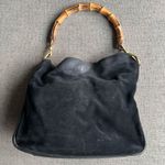 Gucci  Bamboo Black Suede Leather Handbag Photo 1