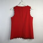J.Crew Red Scallop Grommets Sleeveless Crew Neck Top E8749 Back Zip Women’s 4 Photo 6