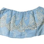 Sans Souci Baby Blue Embroidered Lace Tube Top M Photo 1