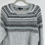 1. State  Gray‎ Fair Isle Crew Neck Sweater Size L Knitwear Pullover Women's Cozy Photo 7