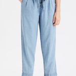 American Eagle High-Waisted Denim Paperbag Taper Pant Women’s Size Small Photo 0