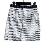 ZARA  Pleated Nautical Shell Dotted Print Mini Pencil Skirt Pockets XS Blue White Photo 4