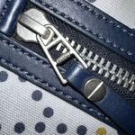 Fossil  Dawson Polka Dot Crossbody Bag Purse Gray Navy Mustard Adjustable Strap Photo 5