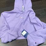 Urban Outfitters nwt  UO champion crop raw hem purple hoodie reverse weave small Photo 0
