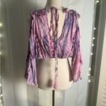 Style Rack Pink Puff Sleeve Crop Blouse Photo 1