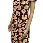 Vintage Handmade Collared Bow Keyhole Short Puff Sleeve Textured Midi Dress M Red Size M Photo 0