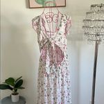 Floral Ruffle Maxi Dress White Size L Photo 3