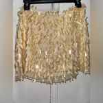 BCBGMAXAZRIA  sequin sheer mini skirt size 4 in cream Photo 0