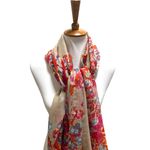 Boutique Floral Blanket Scarf Beige One Size Photo 4