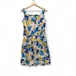CHAPS White Blue Yellow Floral Sleeveless Dress Sz 12 Photo 1