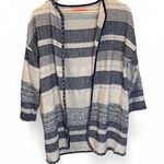 Vilagallo Blue White Striped Open Cardigan Sweater Size 40 / US 8 Pearls Tweed Photo 0