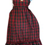 VTG Gourmet Gallery Red GreenTartan Plaid Holiday GOOSE Ruffled Apron OS Quilted Photo 0
