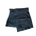 Nasty Gal Asymmetrical Snap Front Skirt Faux Wrap Black White Sz Medium Side Zip Photo 1