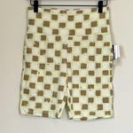 BP NWT  High Waist Bike Shorts in Green Ivory Tic Tac Checkerboard - Medium Photo 1