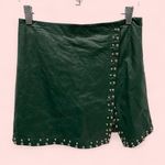 Y2K Green machine faux leather studded micro mini skirt shorts liner rocker punk Size M Photo 1