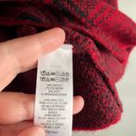 CHRISTIAN SIRIANO red black plaid single button cowl neck wool blend sweater Photo 7