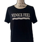 Zara Trafaluc Women’s Black “Venice Feel” Graphic T Photo 0
