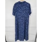 VTG Crazy Horse Dark Floral Midi Shirt Dress Women Plus Size 16W Blue Cottage Photo 1