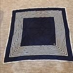 Navy and White Striped Scarf Blue Photo 1