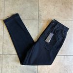 Rebecca Minkoff NWT  Vantablack Distressed Straight Taper Jeans Size 24 Photo 1