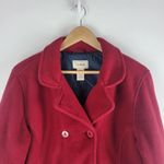 L.L.Bean womens pea coat red anchor design buttons lined size M Photo 1