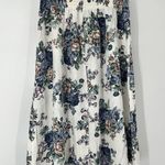 Womens VTG Fritzi CA L Flowy Skirt Midi Pleated Floral Roses Flared Modest White Size L Photo 3