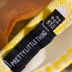 Pretty Little Thing  Checker Mini Bodycon Skirt Yellow & White Women Size 2 Photo 2