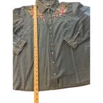 American Sweetheart Denim Embroidery Floral Long Sleeve Blouse Blue Size XX Photo 2