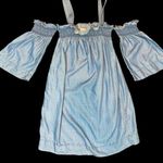 BLANK NYC Denim Dress Off Shoulder Sleeve Cuffs Photo 1