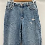 Garage  Denim Droite 90s Straight‎ Leg Light Wash Distressed Raw Hem Jeans Sz 27 Photo 1