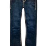 L.A. Idol Bootcut Rhinestones Accent Contrast Stitches Dark Wash Flap Pockets 7 Blue Size undefined Photo 2