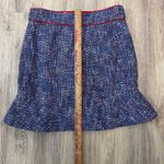 J.Crew Autumn Tweed Skirt Blue Red White Multi Color Size 8 Made in Italy Fabric Photo 5