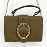 Banana Republic Crosshatch Buckle Chain Crossbody Bag Top Handle Olive Green Photo 2