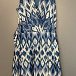 Anne Klein sleeveless collared blue ikat dress sz 0 Photo 0
