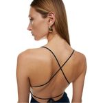Aritzia Babaton Success Dress MIDI Slip Minimalist Dark Navy Slit Strappy 4 Photo 3