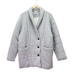 Madewell Shawl Collar Heathered Gray Quilted Puffer Jacket Size XL Button Front Photo 3
