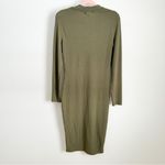 Boohoo Army Green Ribber Long sleeve mock neck midi Dress Photo 5