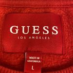 Guess  womens red crewneck all over logo pullover size L Photo 5