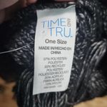 TIME‎ AND TRU Poncho Womens Size One Size Black Turtleneck Fringe Cable Knit Photo 3