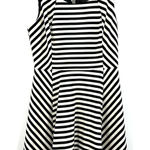 EXPRESS  size medium sleeveless mini dress skater style black white striped‎ Photo 0