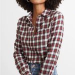 Marine layer Kendall Organic Cotton Button Down in Red Plaid size XS Photo 1