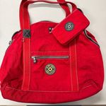 Kipling  Red Canvas Duffle Bag Travel w/ Wallet Pouch Womens Weekender Boston Photo 0