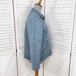 Orvis Floral Embroidery Quilted Quarter Zip Pullover Sweatshirt Blue Medium Photo 2