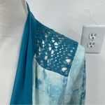 LOGO By Lori Goldstein Logo Lori Goldstein Blue Tie Dye Crochet Kimono Open Front Cardigan M Sweater Photo 9